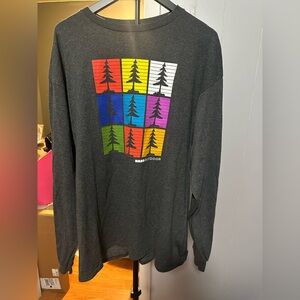 Bass Outdoor Long Sleeve Mens Shirt Size XL Gray Graphic Print NWOT